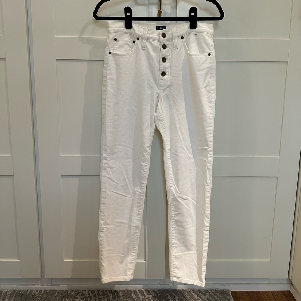 J. Crew White Corduroy Pant